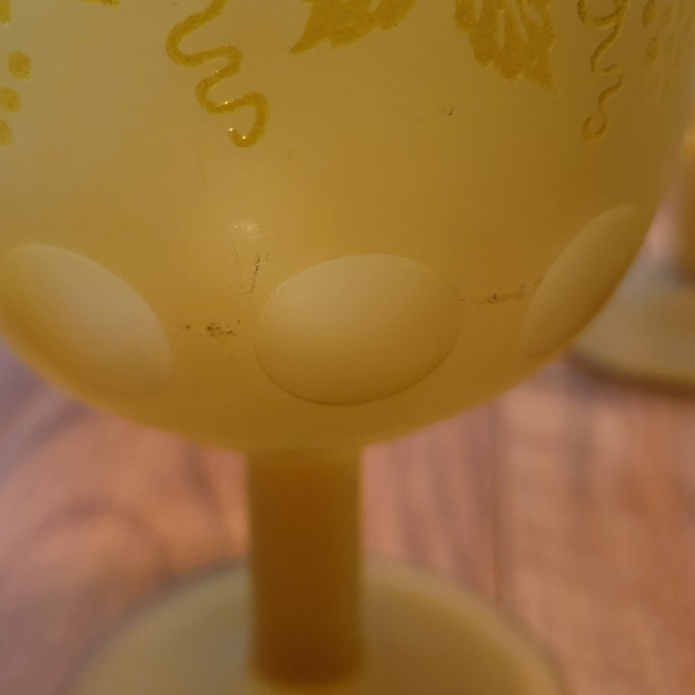 Bartlett Collins Frosted Amber color Water Goblet Decoration 806 Set Of 6 - Picture 3 of 3